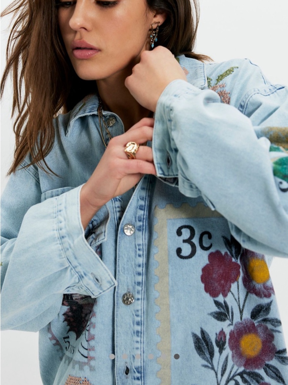DENIM AND BONE DENIM STAMP BUTTON DOWN - Picture 4 of 5
